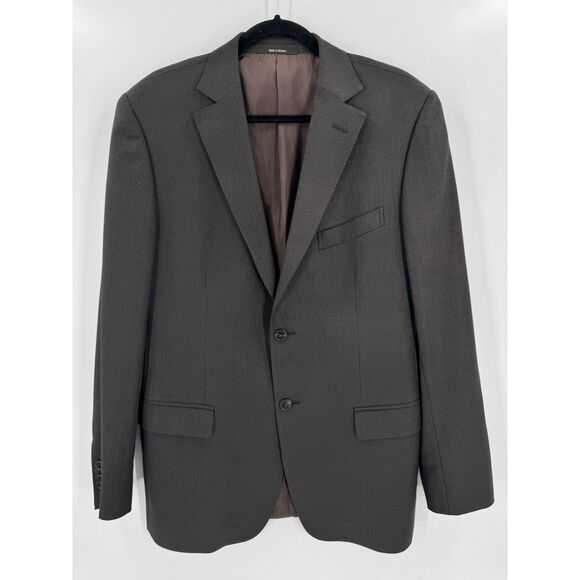 Z ZEGNA Dark Brown Gray 2 Button City Blazer Size 42R - Picture 1 of 12